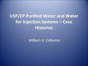 USPEP Purified Water and Water for Injection Systems