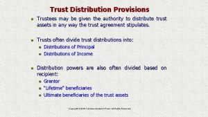 Trust distribution agreement