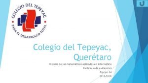 Colegio del Tepeyac Quertaro Historia de las matemticas