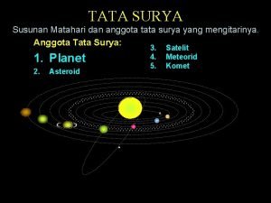 TATA SURYA Susunan Matahari dan anggota tata surya