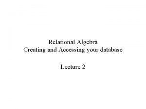 Relational algebra insert