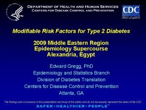 Modifiable Risk Factors for Type 2 Diabetes 2009