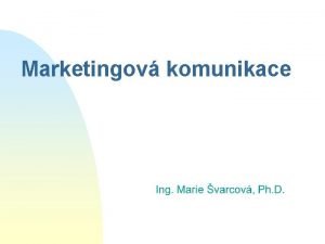 Marketingová komunikace