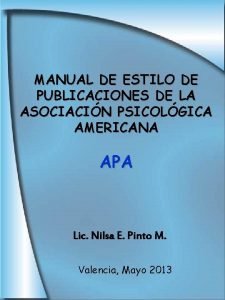 MANUAL DE ESTILO DE PUBLICACIONES DE LA ASOCIACIN