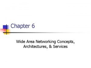 Chapter 6 Wide Area Networking Concepts Architectures Services