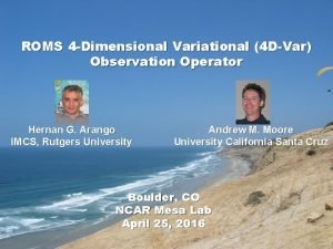 ROMS 4 Dimensional Variational 4 DVar Observation Operator