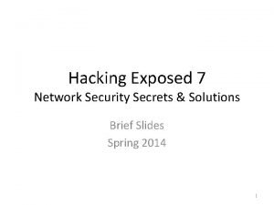 Hacking Exposed 7 Network Security Secrets Solutions Brief