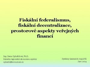 Fiskální federalismus