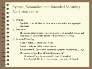 Syntax symbols and meanings