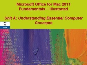 Microsoft Office for Mac 2011 Fundamentals Illustrated Unit