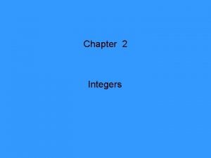 Chapter 2 Integers 2 1 Introduction to Integers