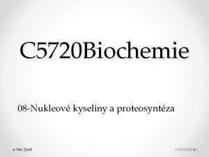 C 5720 Biochemie 08 Nukleov kyseliny a proteosyntza