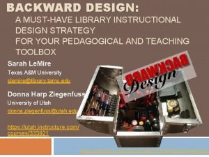 BACKWARD DESIGN A MUSTHAVE LIBRARY INSTRUCTIONAL DESIGN STRATEGY