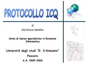 di Del Grosso Serafina Corso di laurea specialistica