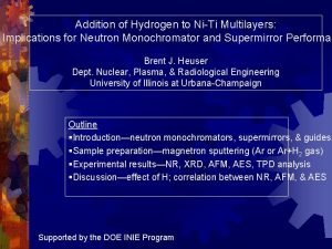 Addition of Hydrogen to NiTi Multilayers Implications for