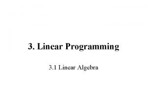 Linear algebra solution