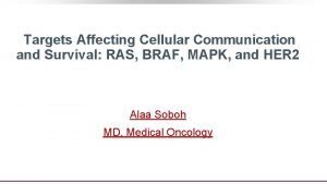 Targets Affecting Cellular Communication and Survival RAS BRAF