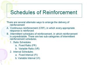Crf schedule of reinforcement