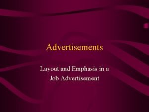 Emphasis advertisement