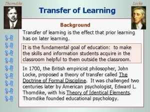 Theories of learning thorndike