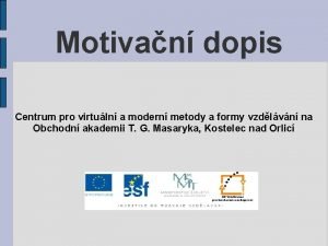 Motiva��n�� dopis