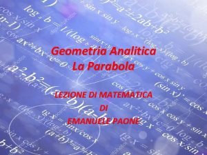 Parabola geometria analitica