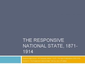 Responsive national state