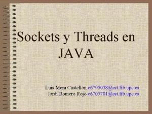 Sockets and threads