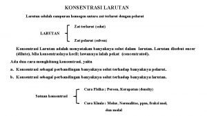 Molaritas adalah