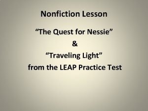 The quest for nessie answer key