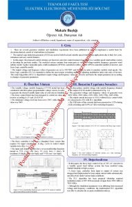 TEKNOLOJ FAKLTES ELEKTRK ELEKTRONK MHENDSL BLM Makale Bal
