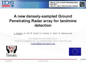 15 th Int Conf Ground Penetrating Radar GPR