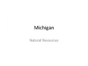 What is michigan's natural resources