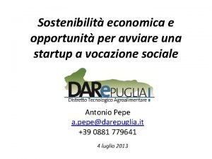 Sostenibilit economica e opportunit per avviare una startup