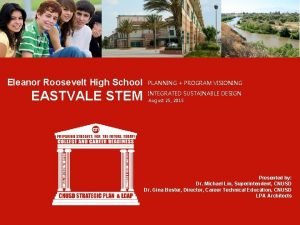 Eleanor Roosevelt High School PLANNING PROGRAM VISIONING EASTVALE