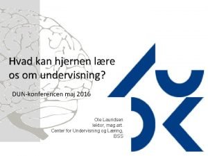 DUNkonferencen maj 2016 Ole Lauridsen lektor mag art