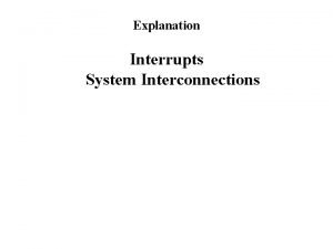 Example of interrupt in os
