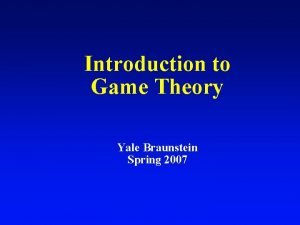 Yale game theory