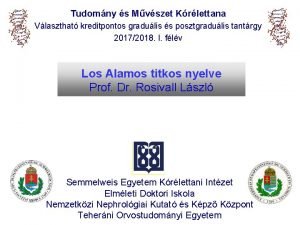 Tudomny s Mvszet Krlettana Vlaszthat kreditpontos gradulis s