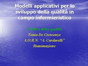 Modelli applicativi per lo sviluppo della qualit in