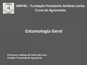 UNIPAC Fundao Presidente Antnio Carlos Curso de Agronomia