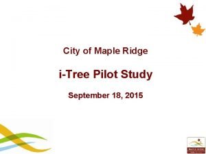 City of Maple Ridge iTree Pilot Study September