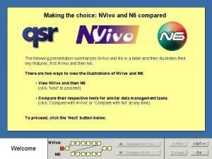 Making the choice NVivo and N 6 compared