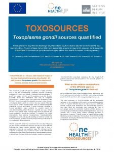 TOXOSOURCES Toxoplasma gondii sources quantified Pikka Jokelainen 1