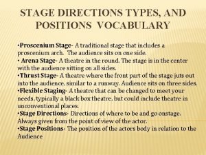 Stage right stage left