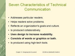 Characteristics of technical communication