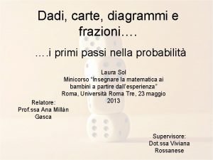 Dadi carte diagrammi e frazioni i primi passi