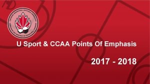 U Sport CCAA Points Of Emphasis 2017 2018