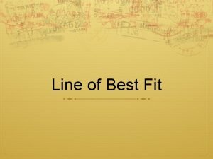 Line of best fit formula