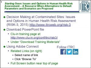 1 Starting Soon Issues and Options in Human